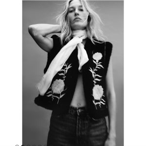 BNWT! Zara Embroidered double faced vest